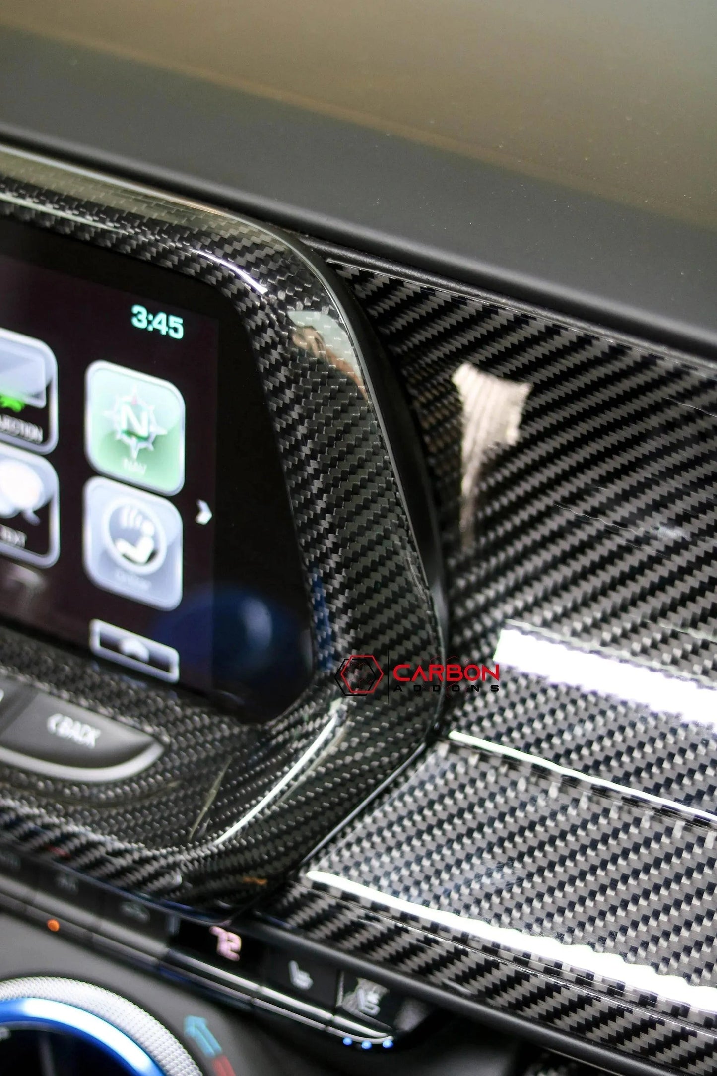 2016-2024 Chevy Camaro Carbon Fiber Infotainment Radio Screen Trim Cover