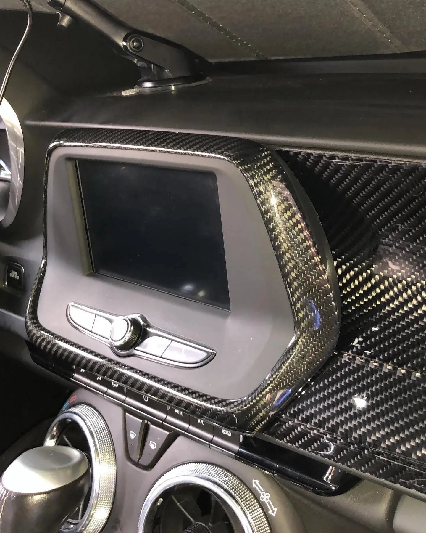 2016-2024 Chevy Camaro Carbon Fiber Infotainment Radio Screen Trim Cover