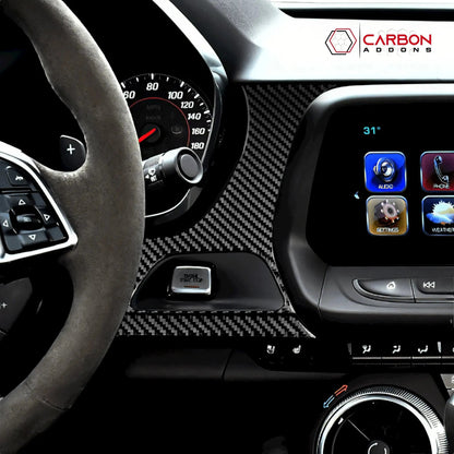 2016-2024 Chevy Camaro Real Carbon Fiber Driver Side Dash Overlay