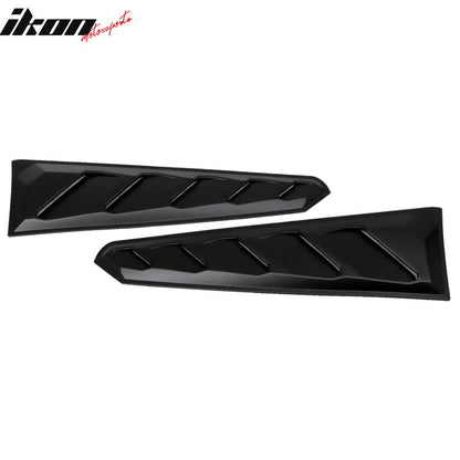 2016-2024 Chevy Camaro Black Rear Window Louvers Pair ABS