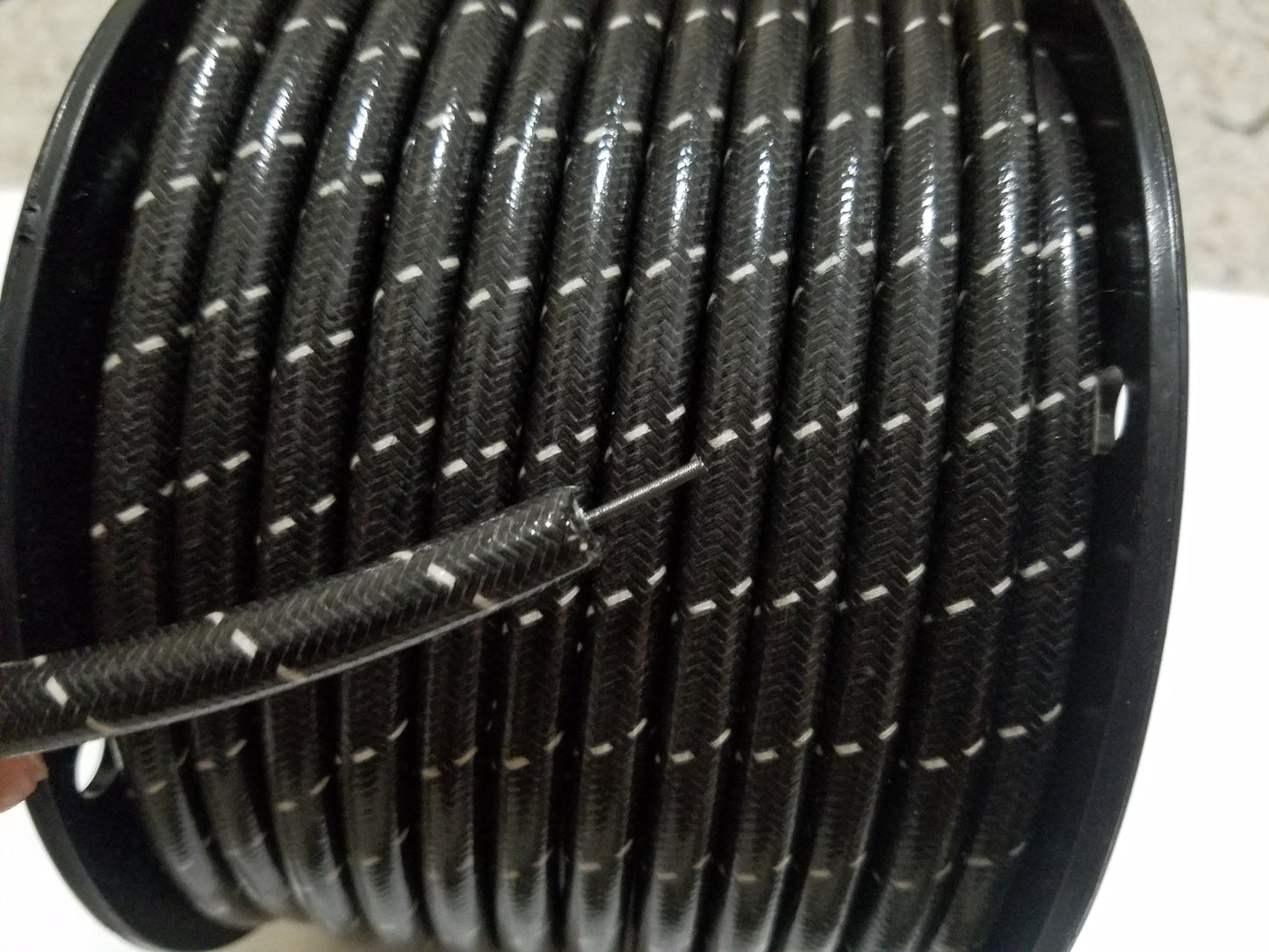 8mm Suppression Core Cloth Braided Spark Plug Wire [Sold By The Foot]