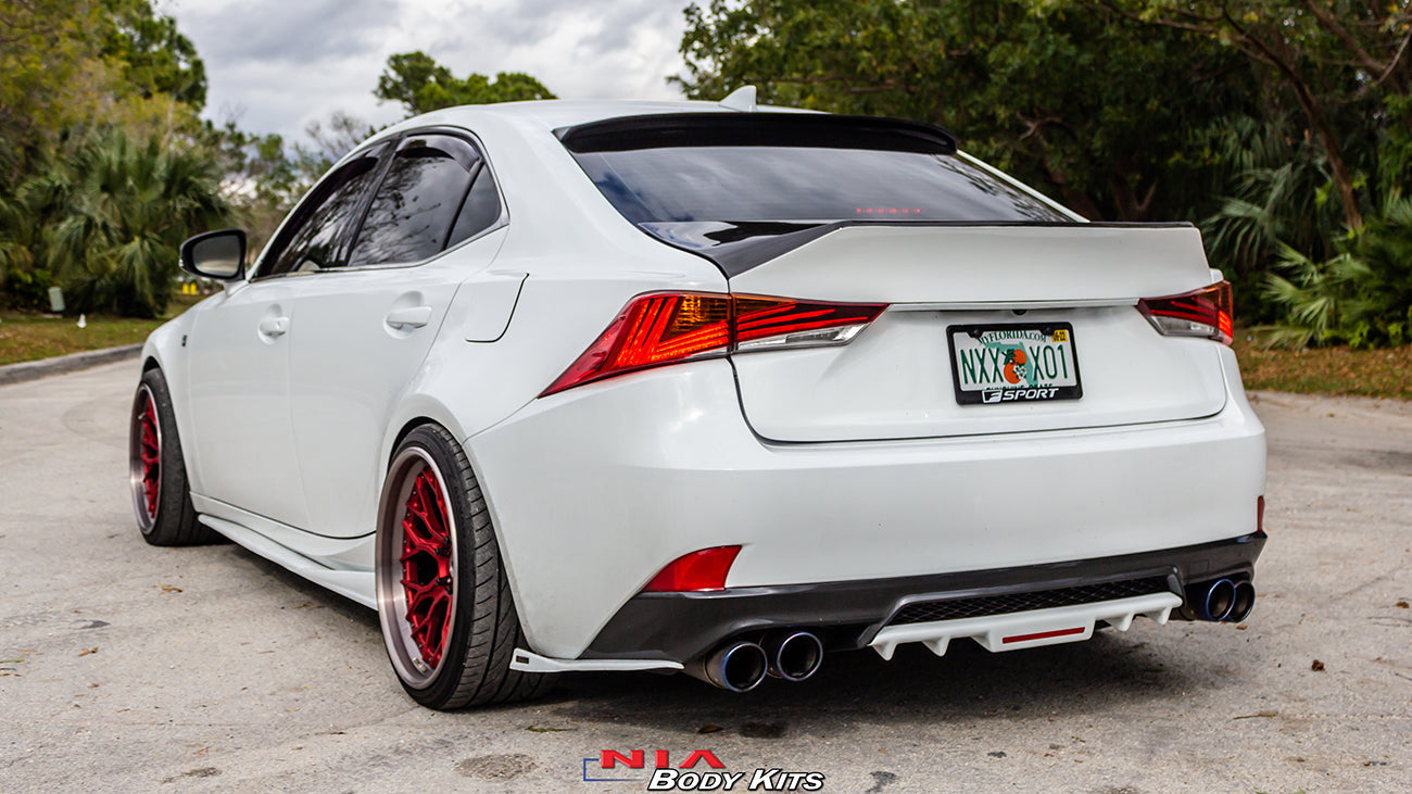 Lexus IS 2017-2020 Base Model, F-Sport NIA full splitter lip bodykit 5pcs (front lip, side skirts, rear apron spats) in ABS