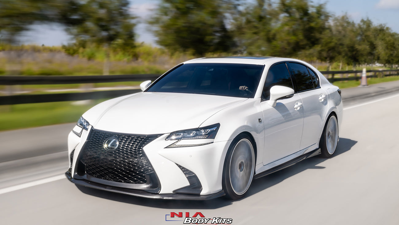 Lexus GS Base Model, F-Sport NIA Full lip Body Kit 5pcs (Front Splitter, Side Skirt Rockers, Rear apron spats) 2016-2020 in ABS