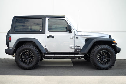 Side Profile View of the 2018-2023 Jeep Wrangler JL 2-Door Rock Skins