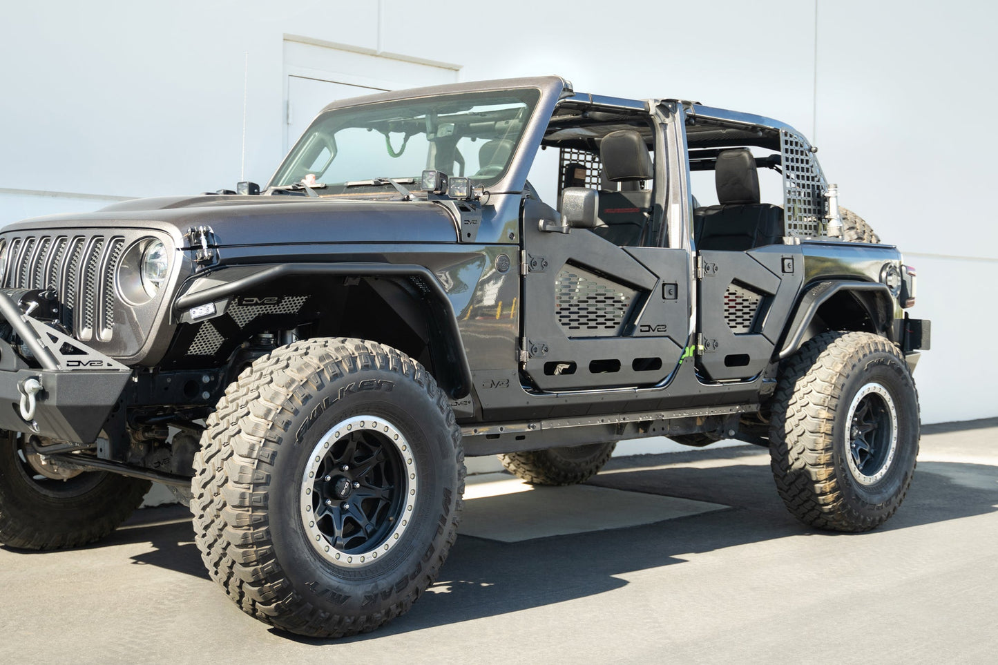 Secondary frotn angle with 2018-2023 Jeep Wrangler JL 4-Door Rock Skins installed