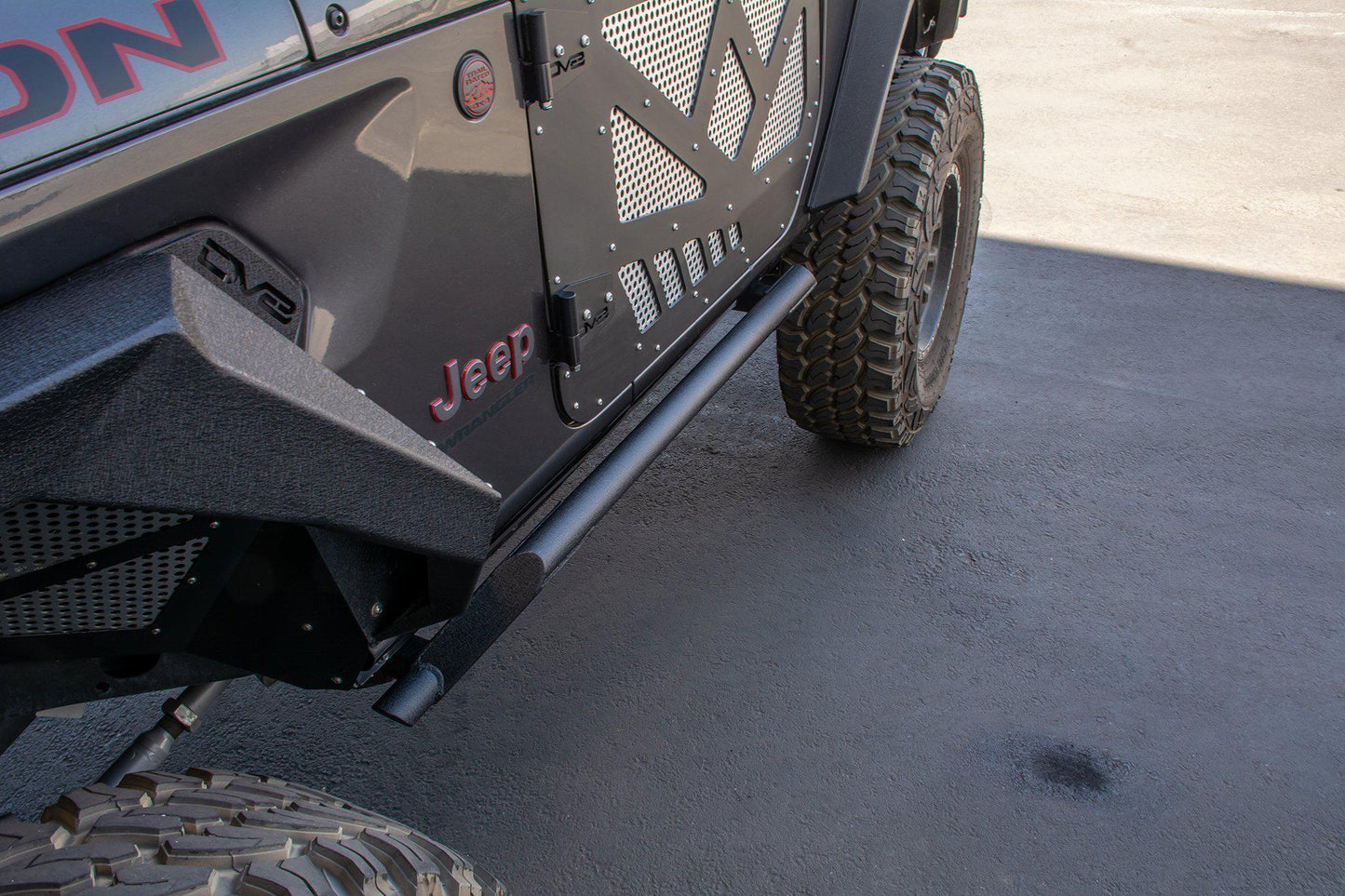 2018-21 Jeep JL 2 Door Tubular Plated Rock Sliders-DV8 Offroad