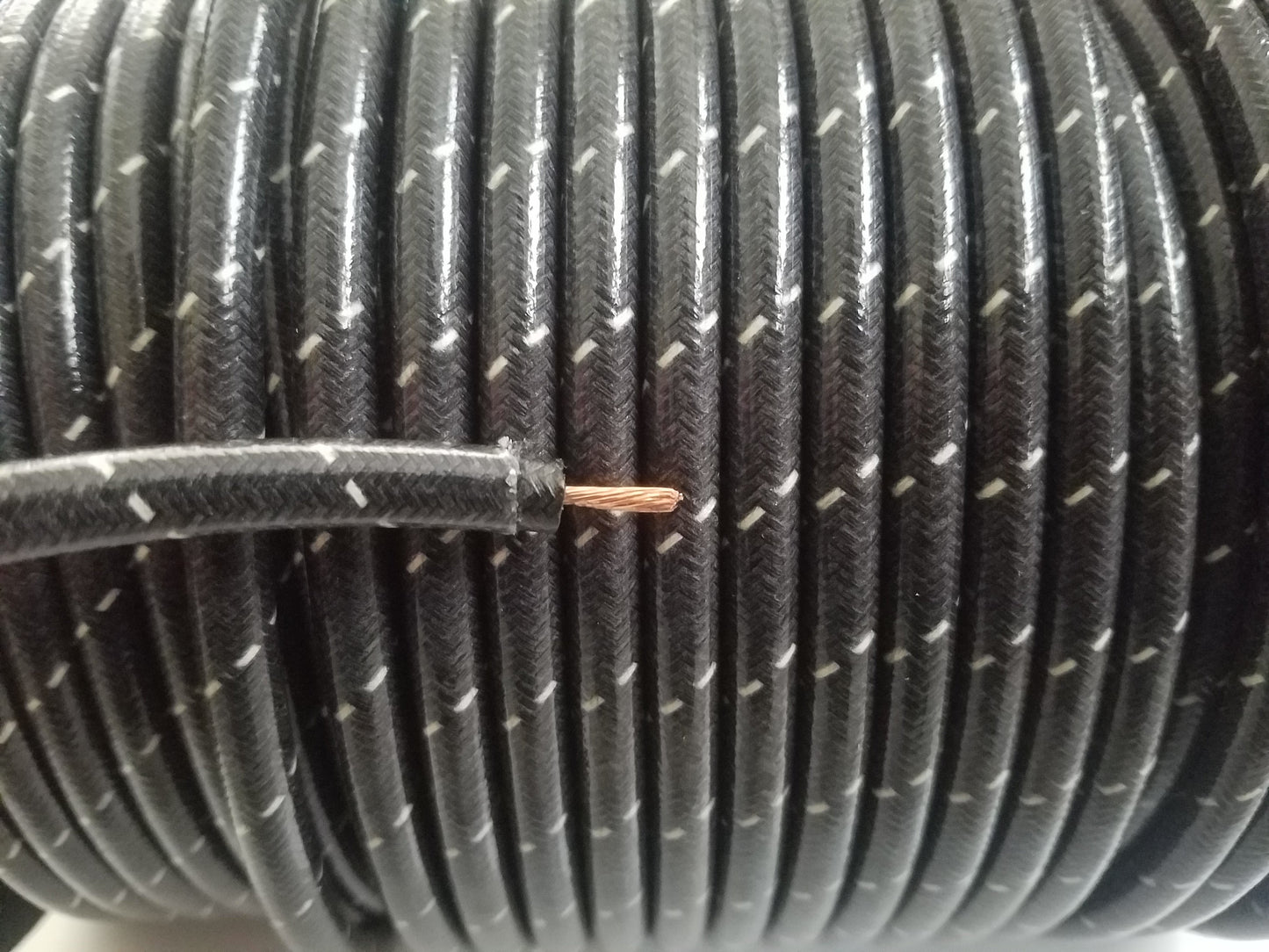7mm Copper Core Cloth Braided Spark Plug Wire [Sold By The Foot]