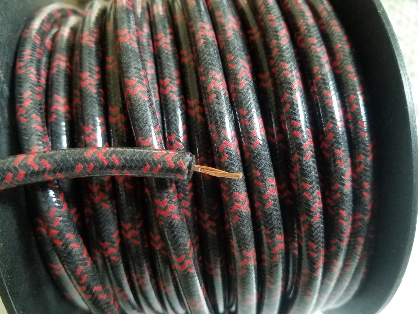 7mm Copper Core Cloth Braided Spark Plug Wire [Sold By The Foot]