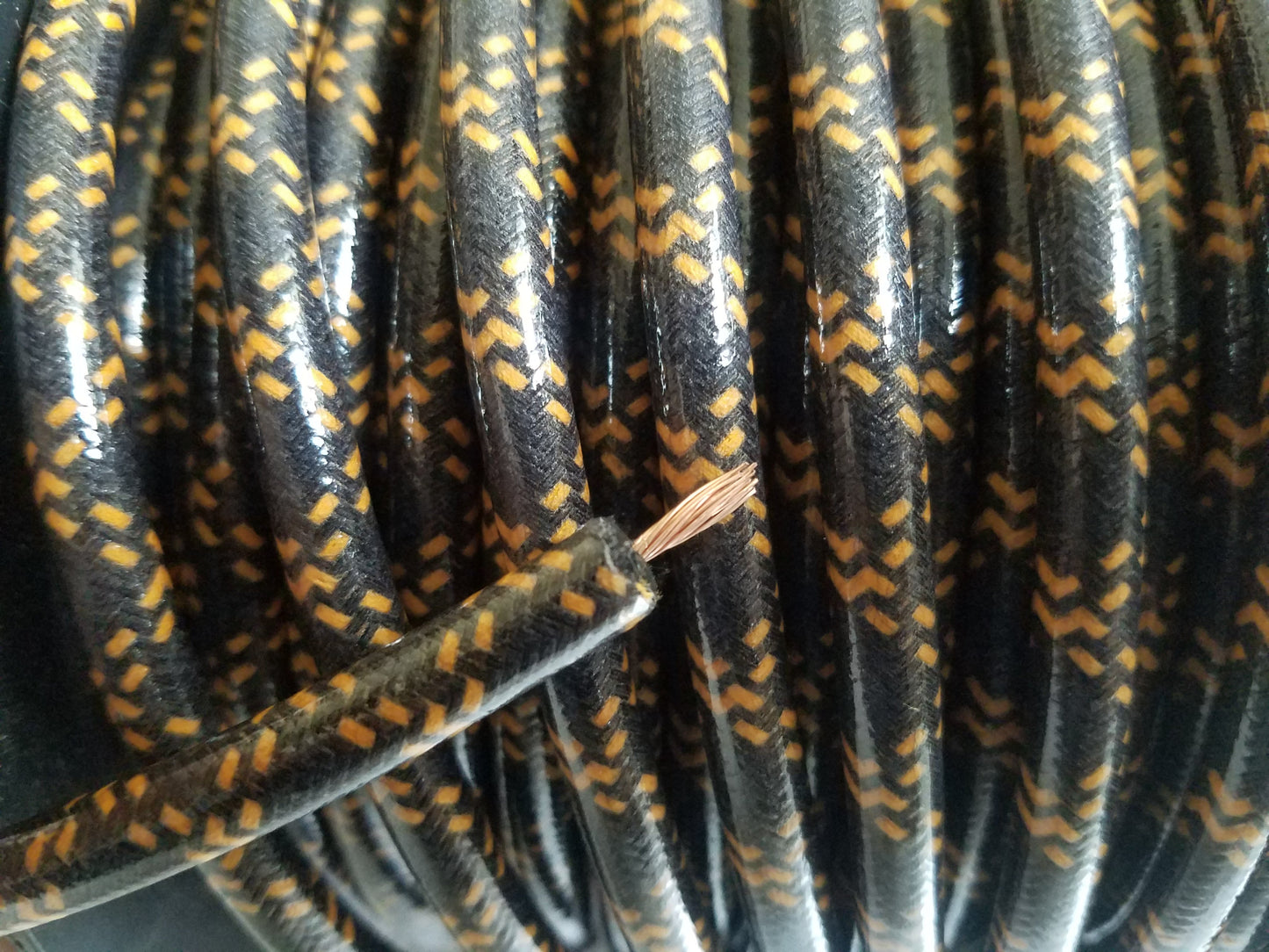 7mm Copper Core Cloth Braided Spark Plug Wire [Sold By The Foot]