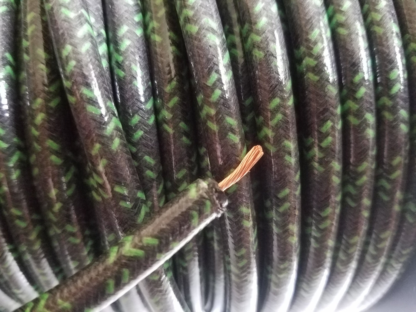7mm Copper Core Cloth Braided Spark Plug Wire [Sold By The Foot]