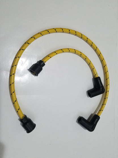 Cloth Braided Plug Wires Harley Dyna Softail 1991 - 1998 / PAIR OF REPLACEMENT OEM LENGTH WIRES