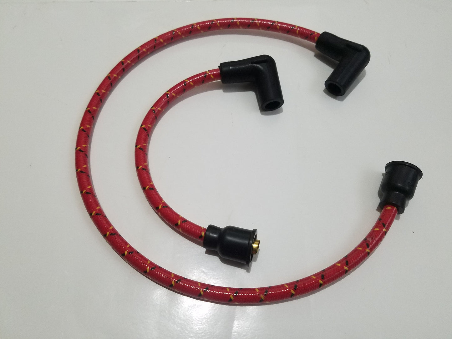 Cloth Braided Plug Wires Harley Dyna Softail 1991 - 1998 / PAIR OF REPLACEMENT OEM LENGTH WIRES