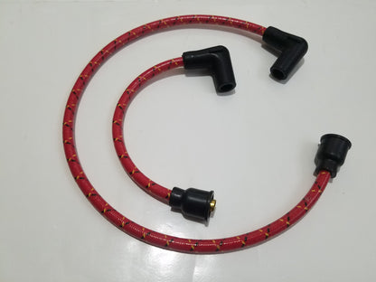 Cloth Braided Plug Wires Harley Dyna Softail 1991 - 1998 / PAIR OF REPLACEMENT OEM LENGTH WIRES