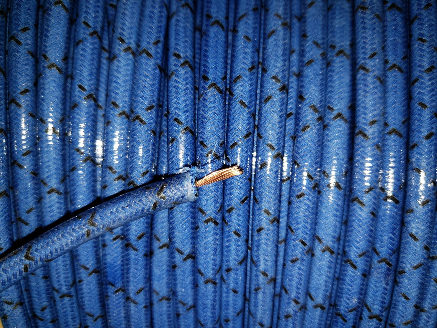 7mm Copper Core Cloth Braided Spark Plug Wire [Sold By The Foot]