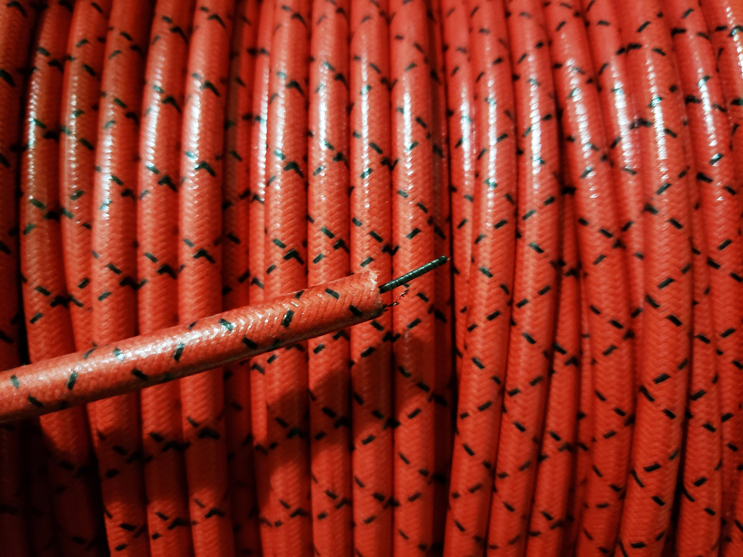8mm Suppression Core Cloth Braided Spark Plug Wire [Sold By The Foot]