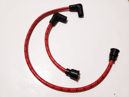 Cloth Braided Plug Wires Harley Dyna Softail 1991 - 1998 / PAIR OF REPLACEMENT OEM LENGTH WIRES
