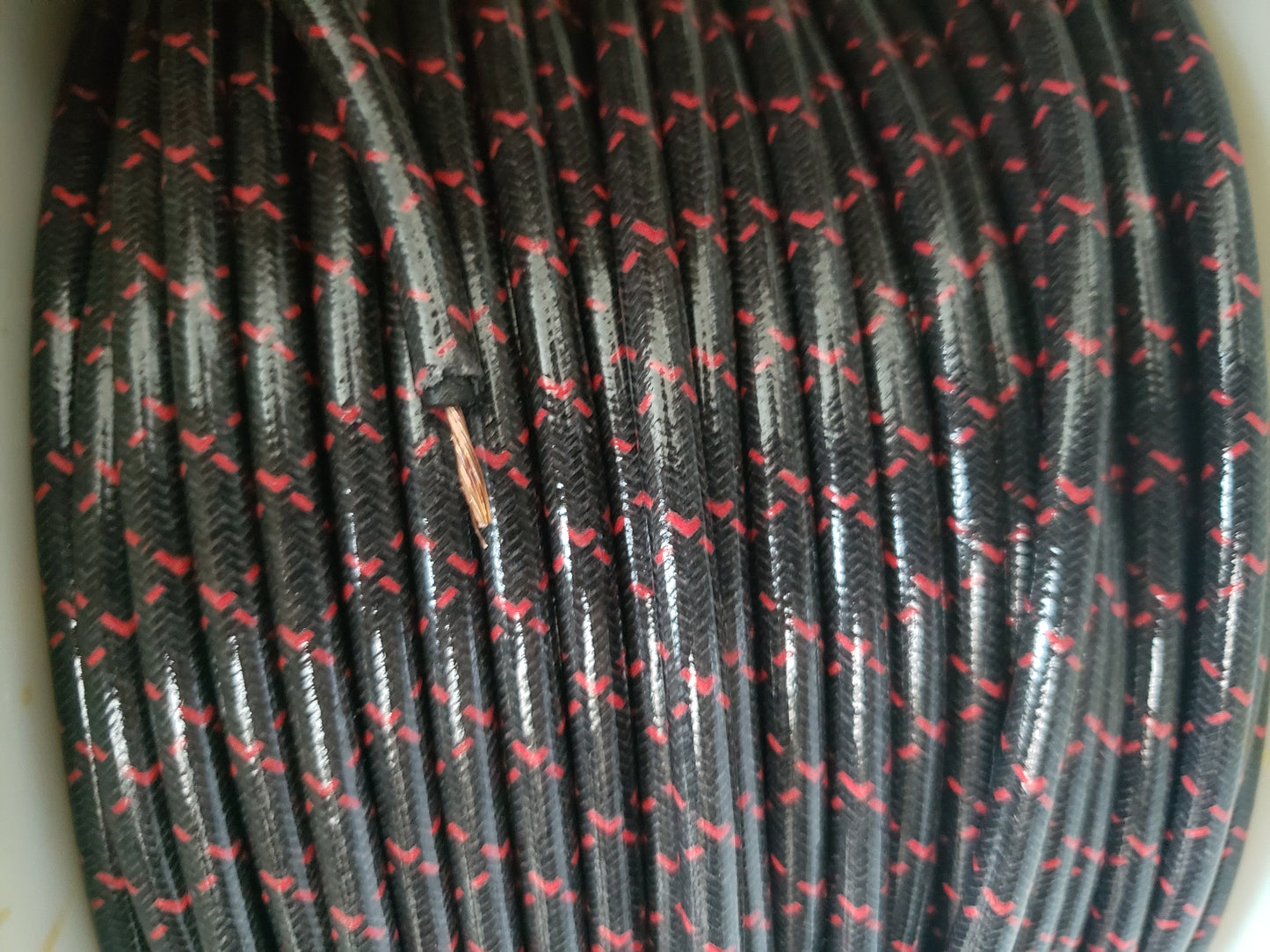 7mm Copper Core Cloth Braided Spark Plug Wire [Sold By The Foot]