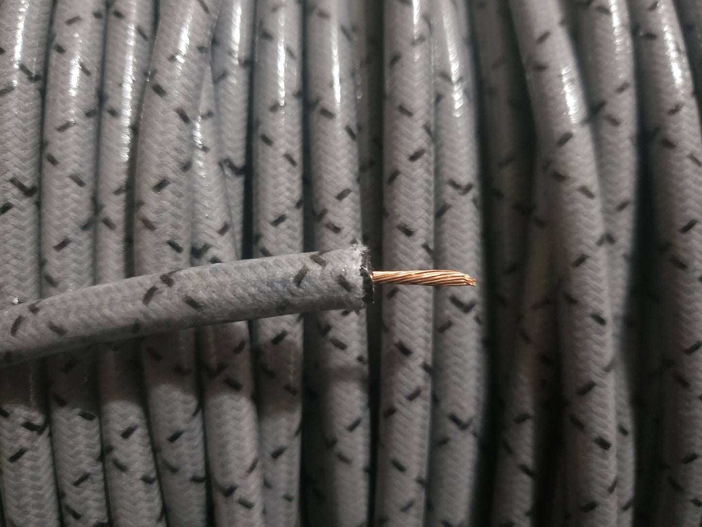 7mm Copper Core Cloth Braided Spark Plug Wire [Sold By The Foot]