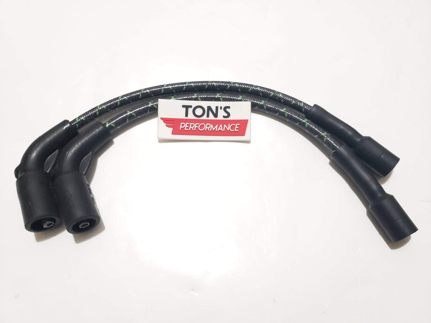 Cloth Braided Plug Wires Harley Sportster 2007+ / PAIR OF SHORT WIRES FOR RELOCATED COIL