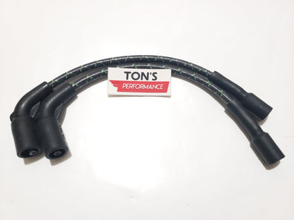 Cloth Braided Plug Wires Harley Sportster 2007+ / PAIR OF SHORT WIRES FOR RELOCATED COIL