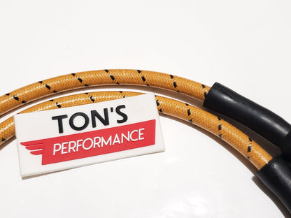 Cloth Braided Plug Wires Harley Dyna Softail 1991 - 1998 / PAIR OF REPLACEMENT OEM LENGTH WIRES