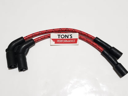 Cloth Braided Plug Wires Harley Sportster 2007+ / PAIR OF SHORT WIRES FOR RELOCATED COIL