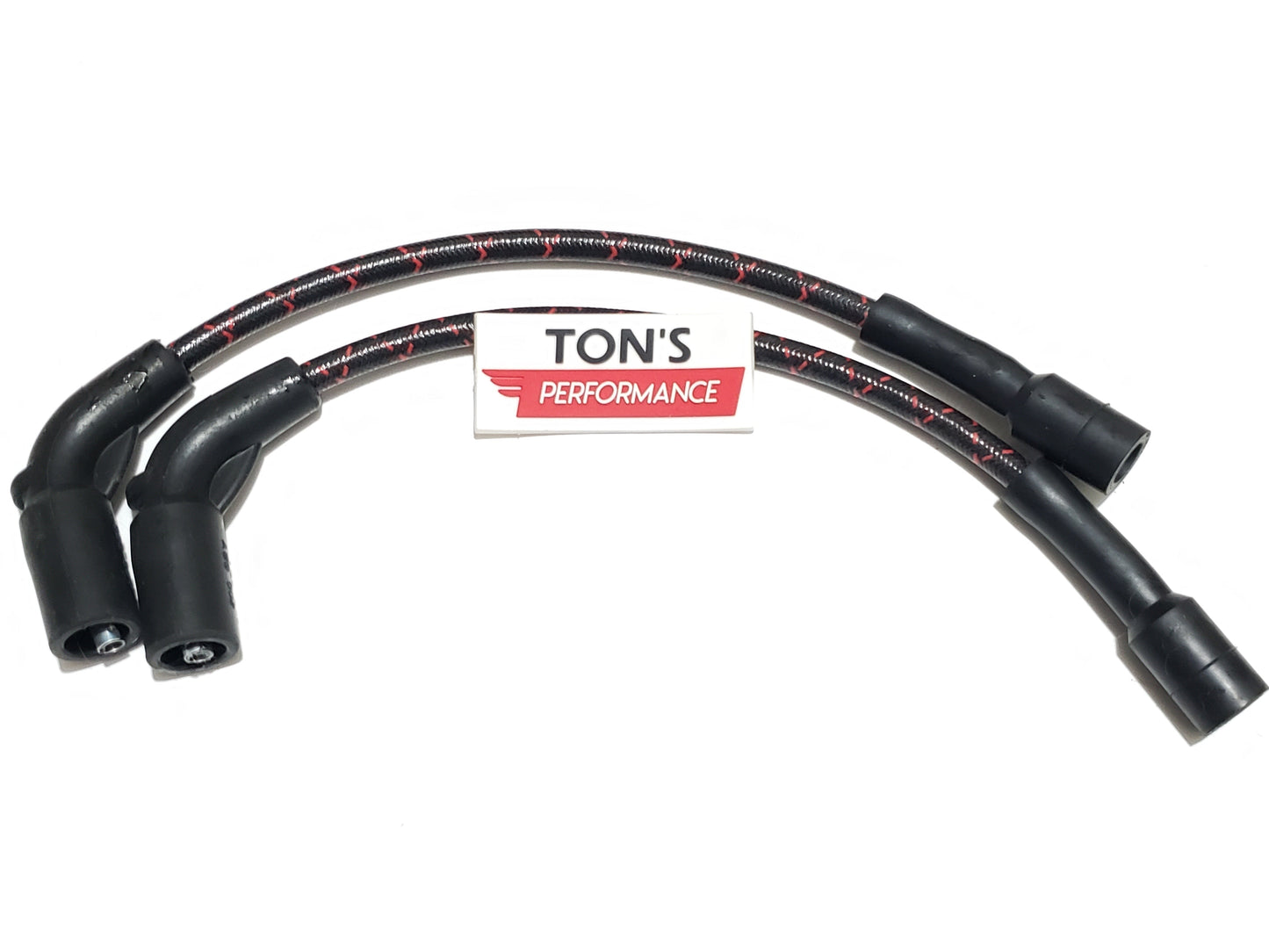 Cloth Braided Plug Wires Harley Sportster 2007+ / PAIR OF SHORT WIRES FOR RELOCATED COIL