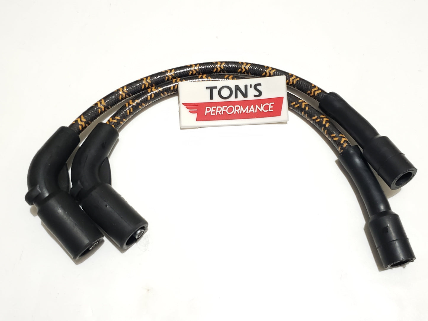 Cloth Braided Plug Wires Harley Sportster 2007+ / PAIR OF SHORT WIRES FOR RELOCATED COIL