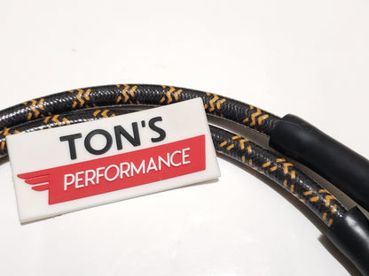 Cloth Braided Plug Wires Harley Dyna Softail 1991 - 1998 / PAIR OF REPLACEMENT OEM LENGTH WIRES