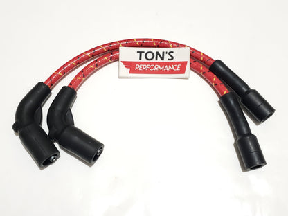 Cloth Braided Plug Wires Harley Sportster 2007+ / PAIR OF SHORT WIRES FOR RELOCATED COIL