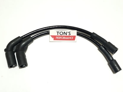 Cloth Braided Plug Wires Harley Sportster 2007+ / PAIR OF SHORT WIRES FOR RELOCATED COIL