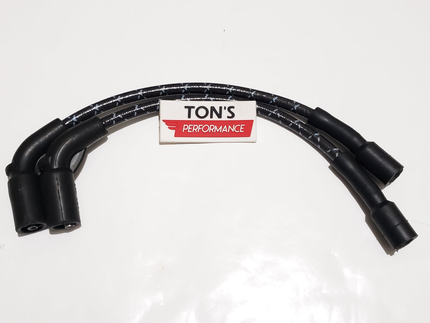 Cloth Braided Plug Wires Harley Sportster 2007+ / PAIR OF SHORT WIRES FOR RELOCATED COIL