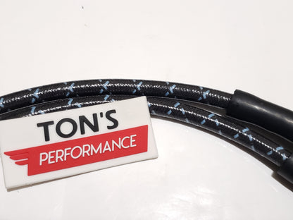 Cloth Braided Plug Wires Harley Sportster 1986 - 2003 / PAIR OF REPLACEMENT OEM LENGTH WIRES