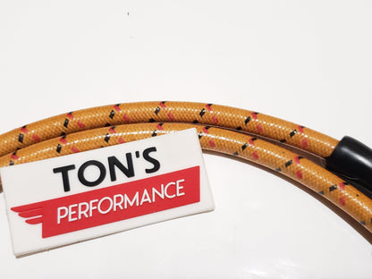 Cloth Braided Plug Wires Harley FXR 1982+ / PAIR OF REPLACEMENT OEM LENGTH WIRES