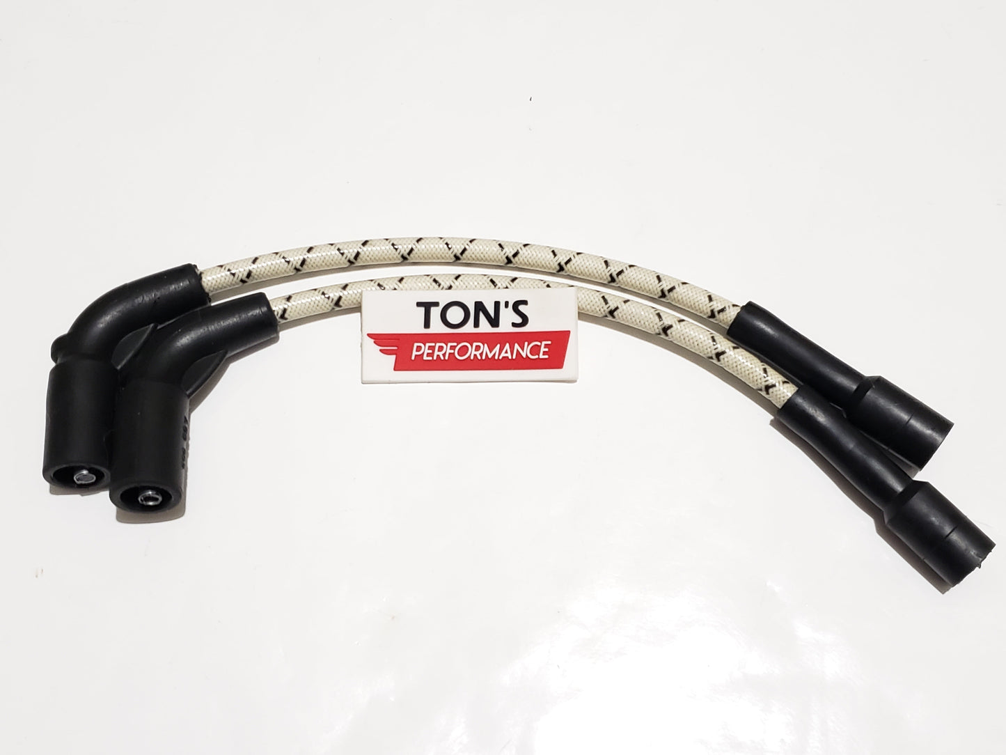 Cloth Braided Plug Wires Harley Sportster 2007+ / PAIR OF SHORT WIRES FOR RELOCATED COIL