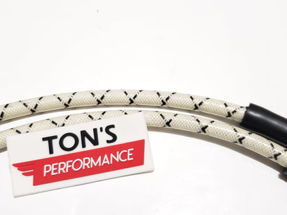 Cloth Braided Plug Wires Harley Sportster 1986 - 2003 / PAIR OF REPLACEMENT OEM LENGTH WIRES