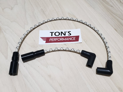 Cloth Braided Plug Wires Harley Dyna Softail 1999 - 2017 / PAIR OF REPLACEMENT OEM LENGTH WIRES