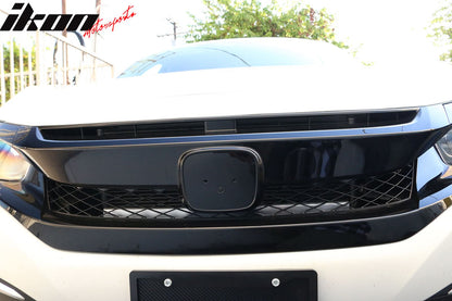 2019-2021 Honda Civic Sedan Coupe Gloss Black Front Grille Eyebrows