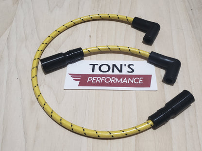 Cloth Braided Plug Wires Harley Dyna Softail 1999 - 2017 / PAIR OF REPLACEMENT OEM LENGTH WIRES