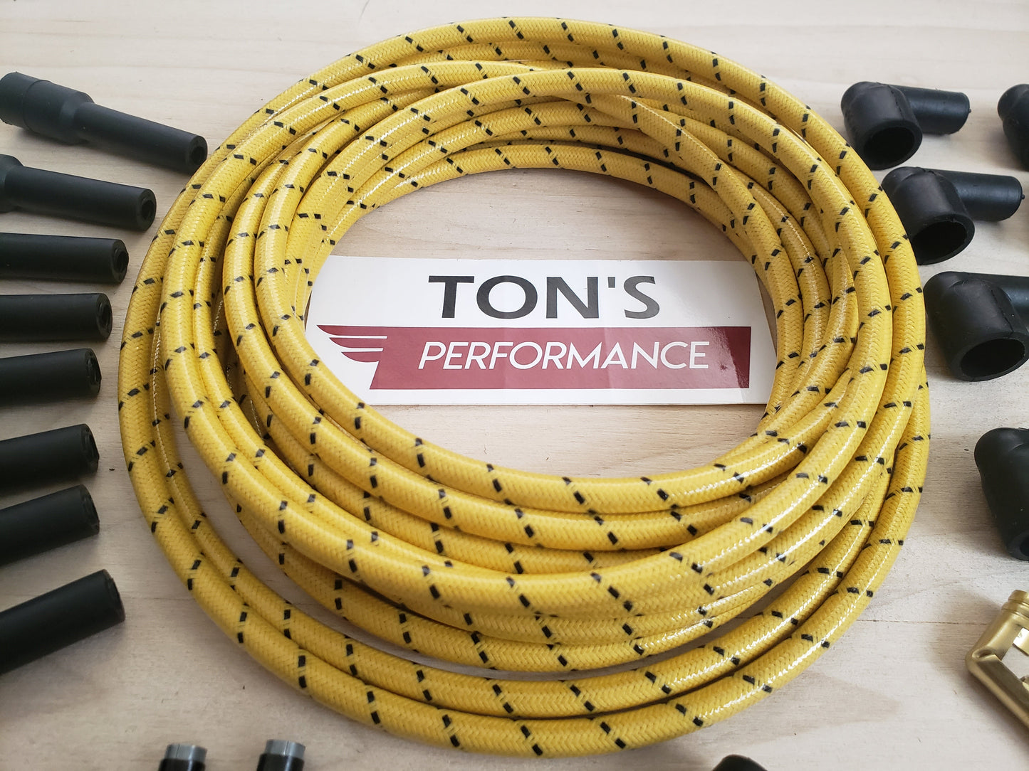 8mm Suppression Core Cloth Braided Spark Plug Wire [Sold By The Foot]