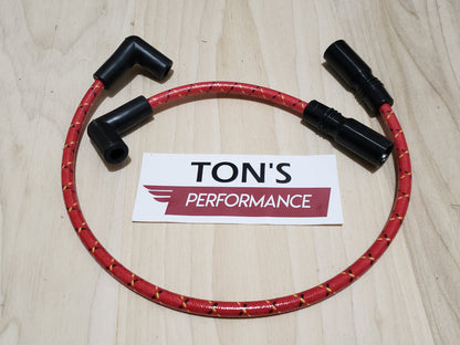 Cloth Braided Plug Wires Harley Dyna Softail 1999 - 2017 / PAIR OF REPLACEMENT OEM LENGTH WIRES