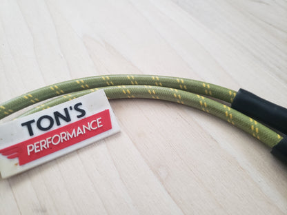 Cloth Braided Plug Wires Harley Sportster 1986 - 2003 / PAIR OF REPLACEMENT OEM LENGTH WIRES