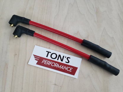 Ton's 10mm Silicone Plug Wires Harley Sportster 1988 - 2003 / PAIR OF SHORT WIRES FOR RELOCATED COIL