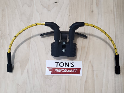 Cloth Braided Plug Wires Harley Sportster 2007+ / PAIR OF SHORT WIRES FOR RELOCATED COIL