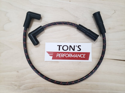 Cloth Braided Plug Wires Harley Dyna Softail 1999 - 2017 / PAIR OF REPLACEMENT OEM LENGTH WIRES