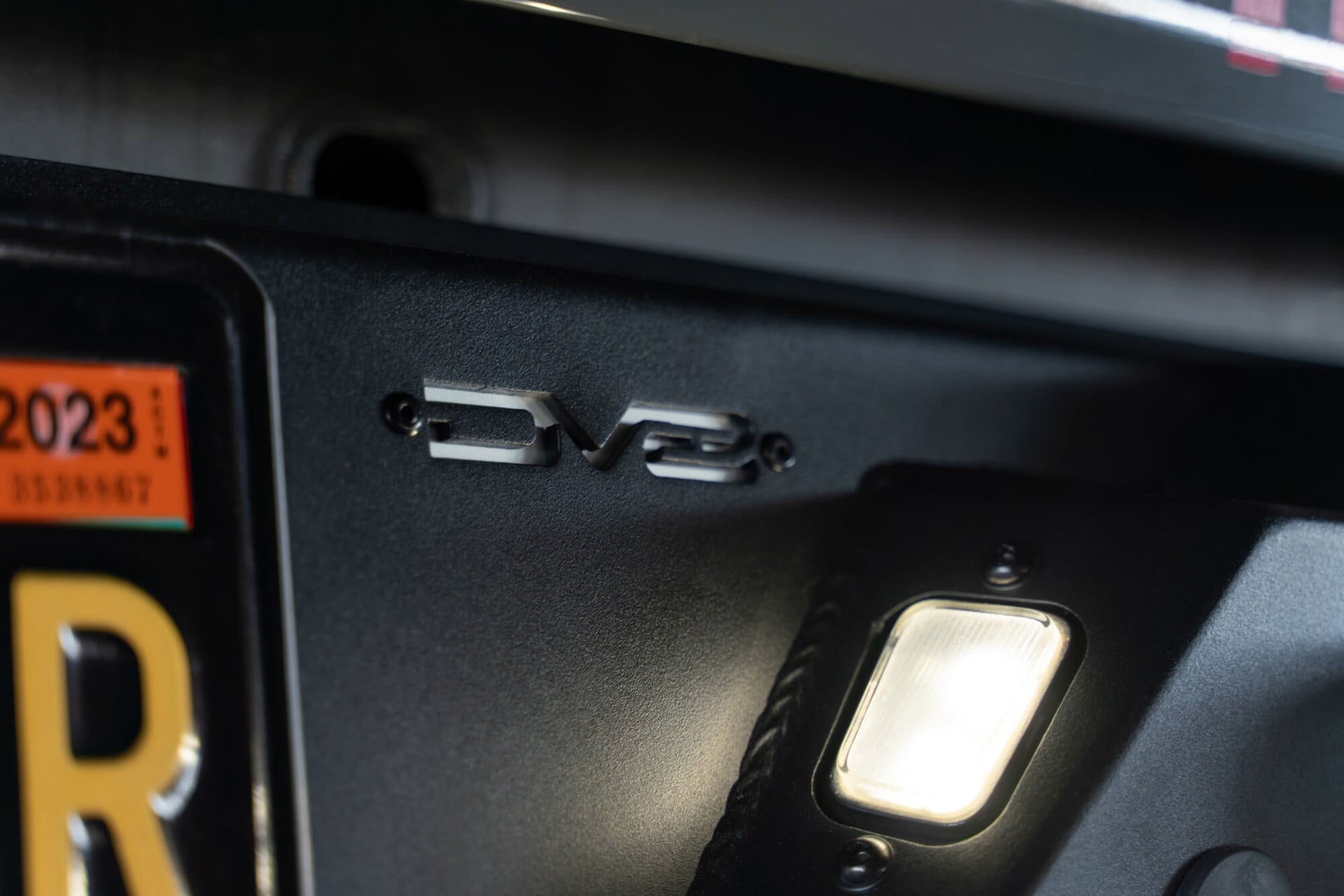 DV8 Logo Cutout on the FS-15 Series Rear Bumper for the 2020-2023 Jeep Gladiator JT