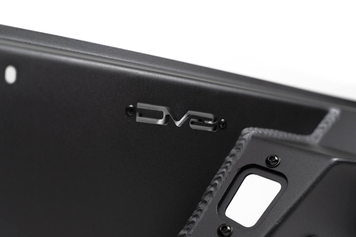 DV8 Logo cutout on the FS-15 Series Rear Bumper for the 2020-2023 Jeep Gladiator JT - Off Truck