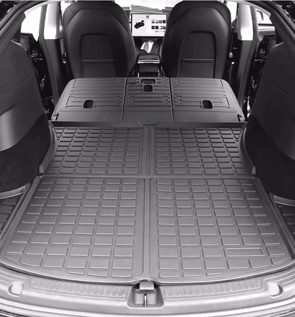 2020-2026 Tesla Model Y Rear Trunk & Second Row Seats Back Cover Mats Set (5 Seater)
