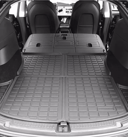 2020-2026 Tesla Model Y Rear Trunk & Second Row Seats Back Cover Mats Set (5 Seater)