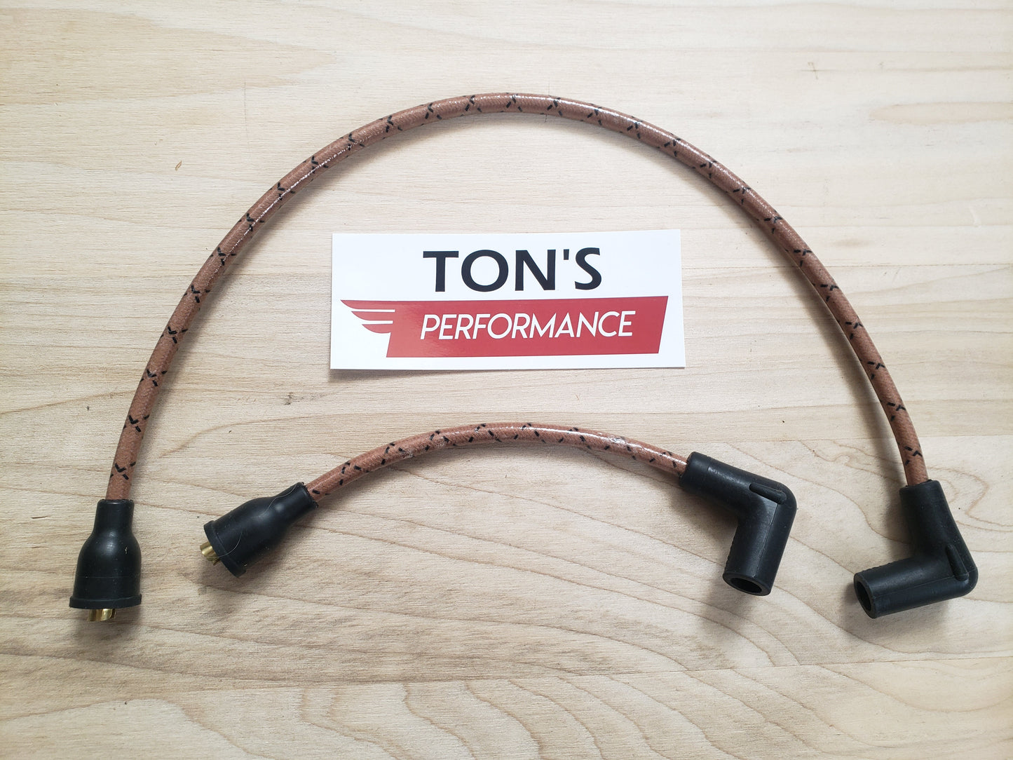 Cloth Braided Plug Wires Harley Dyna Softail 1991 - 1998 / PAIR OF REPLACEMENT OEM LENGTH WIRES